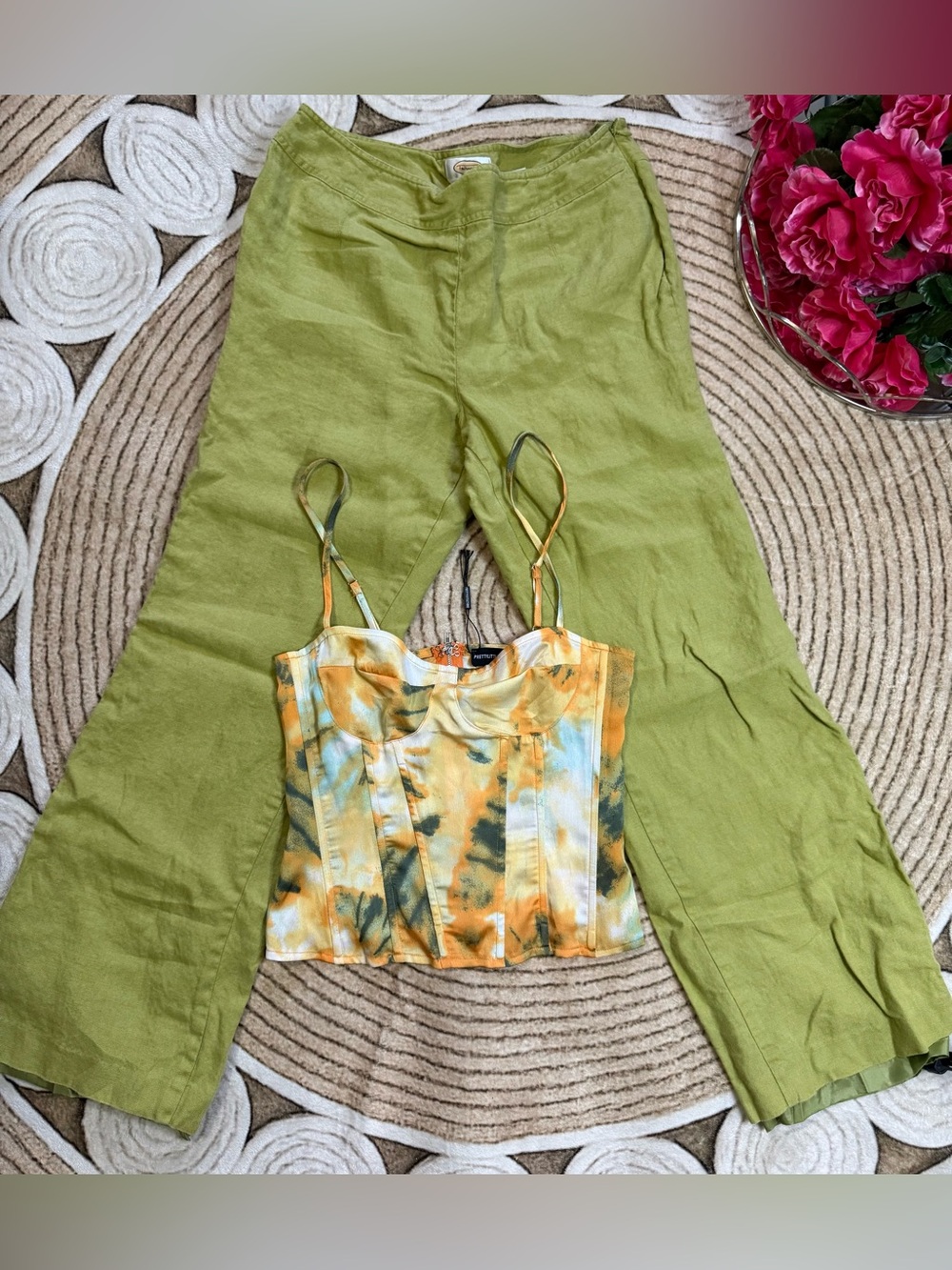 Talbots Olive Green Linen Pants